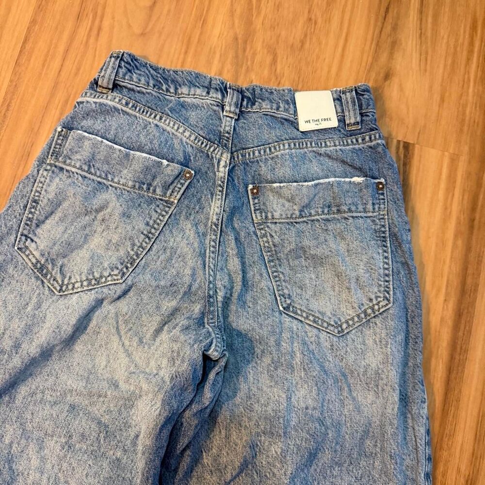 We The Free Womens Blue Distressed Baggy Wide Leg Denim Jeans Size 25 - Picture 3 of 8
